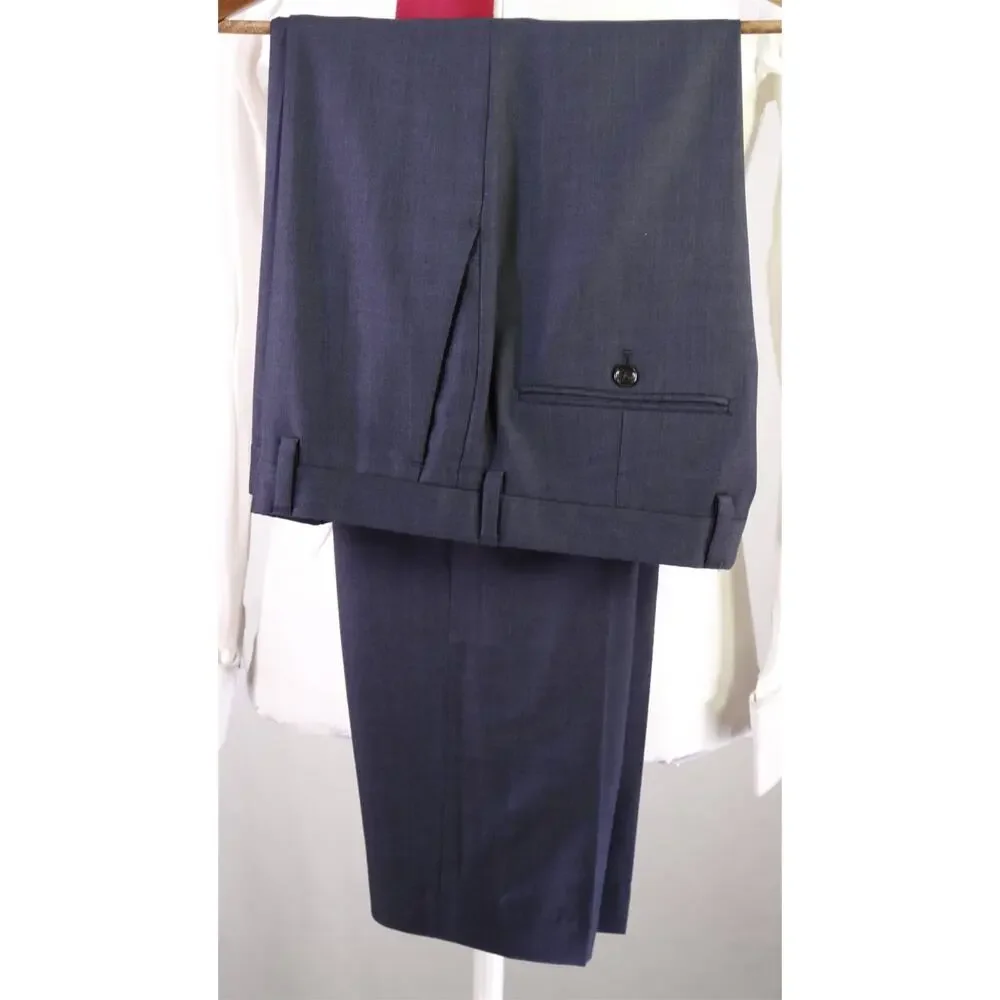 J Crew Ludlow Blue Gray 2-Btn Italian Wool Suit 38S